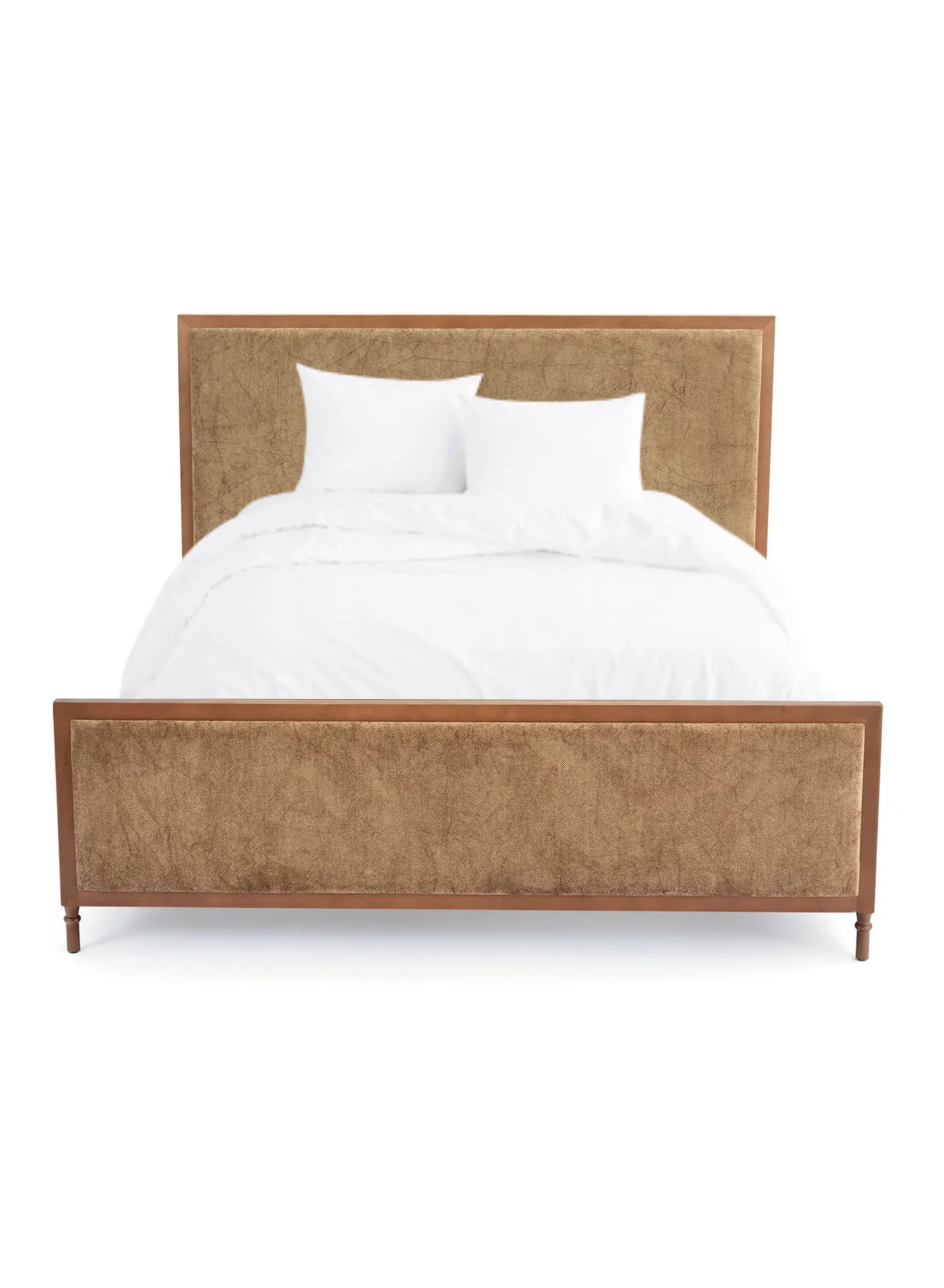 ebb & flow Bed Frame Luxurious - Queen Size Bed - Elegant Stud Collection - Brown Color - Size 1860 X2080 X 1300mm - Luxurious Home