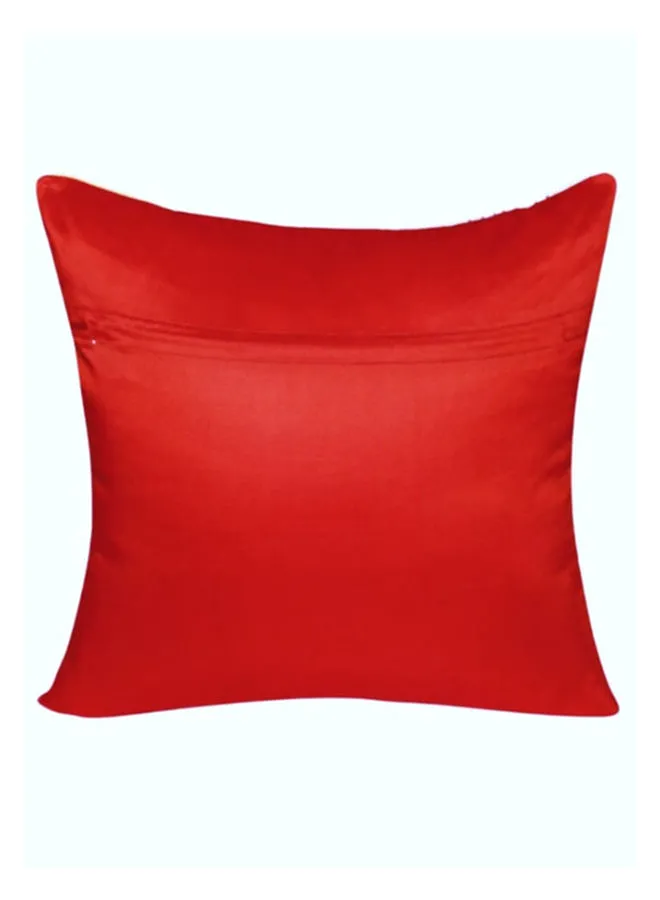غطاء وسادة مزخرف على شكل مربع من هوم تاون ، أحمر 40 × 40 سم