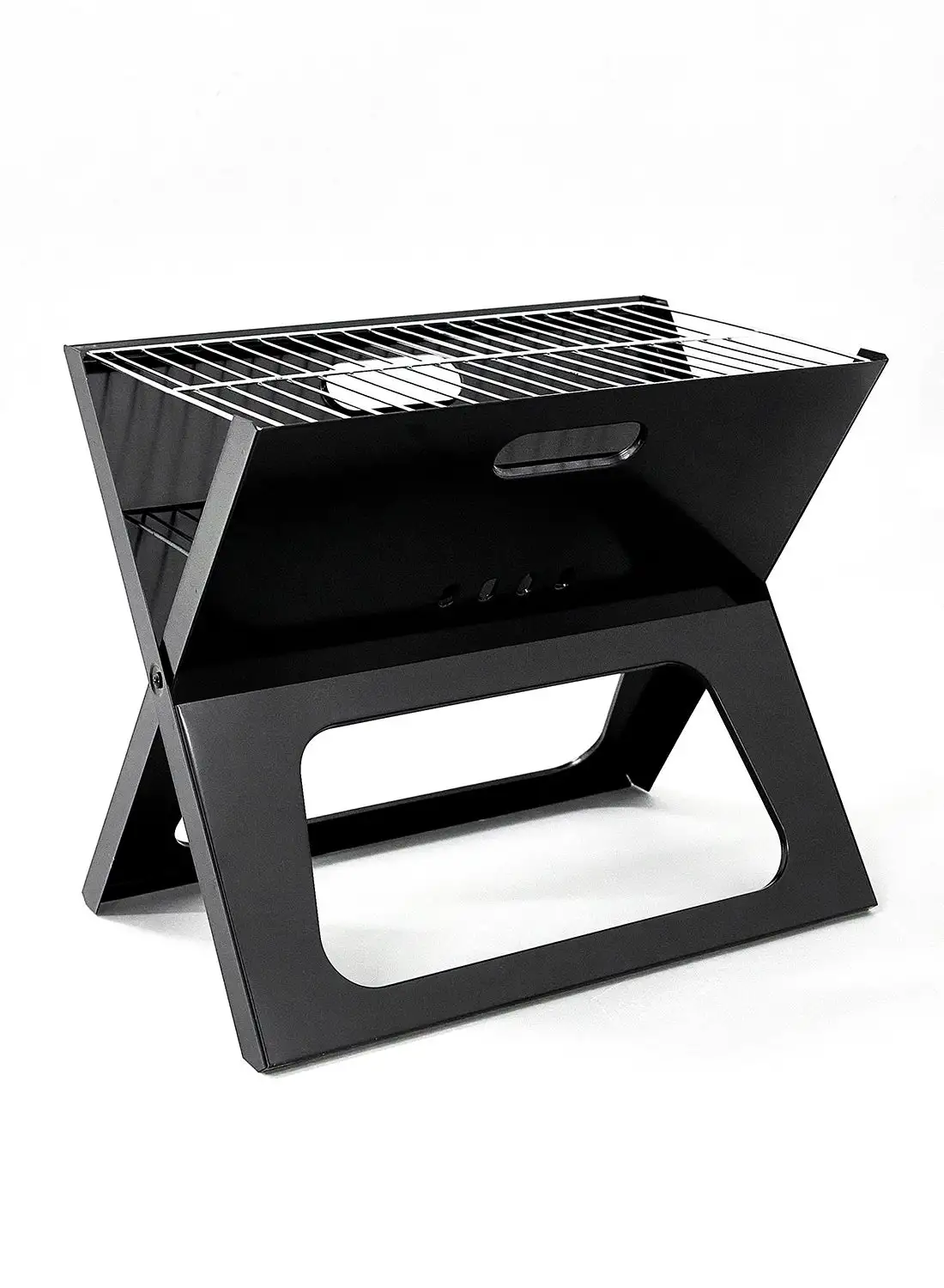 Noon East Foldable Charcoal BBQ Grill Black/Criss-Cross