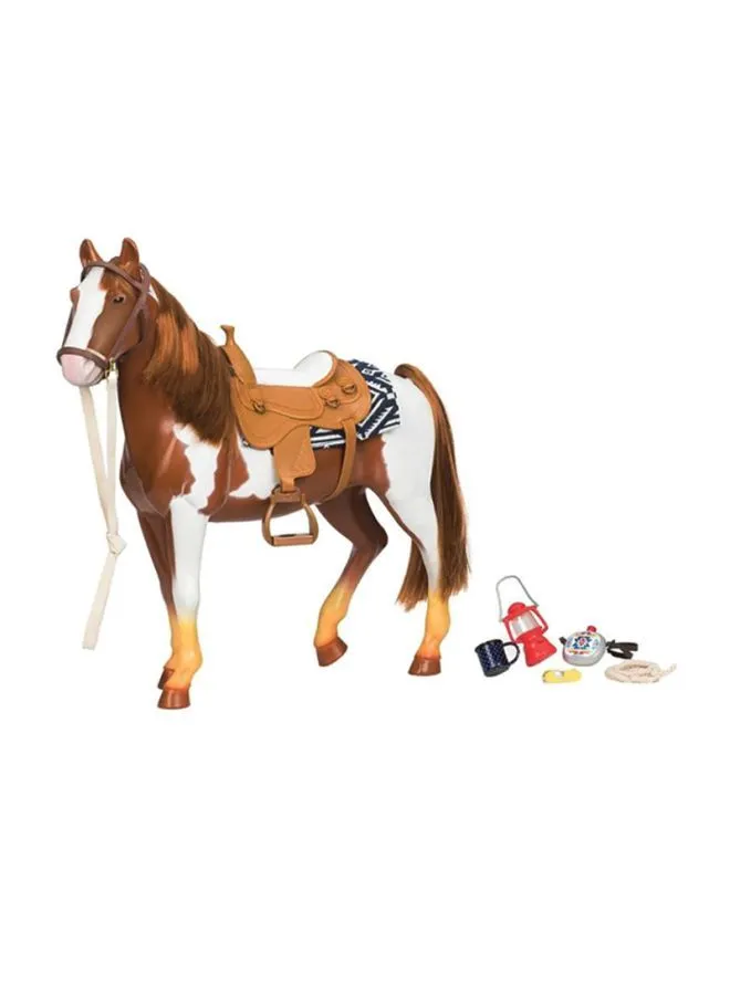 Our Generation Pinto Horse - Take A Trail Ride Towards Fun With This Beautiful 20-Inch Toy Horse-BD38017Z, Age 3+ Years 58.42x15.24x52.07cm
