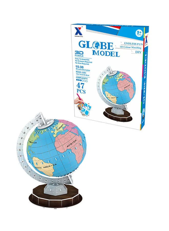 xingxing 47-Piece Coloring Puzzle Series Globe 3D Puzzle 16.4 x 14.3 x 21.8cm