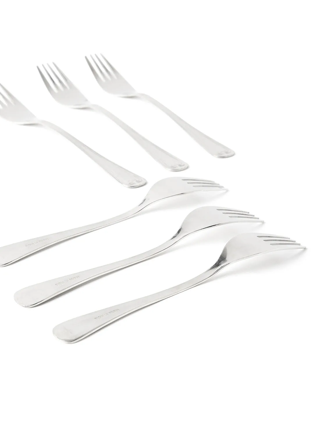 noon east 6 Piece Forks Set - Made Of Stainless Steel - Silverware Flatware - Fork Set - Serves 6 - Design Silver Classic