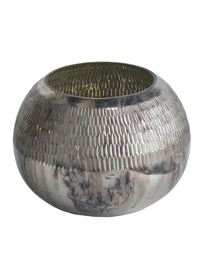 ebb & flow Ideal Design Candle Holder Silver  Unique Luxury Quality Material For The Perfect Stylish Home Decor Silver 15.88 X 15.88 X 12.7cm