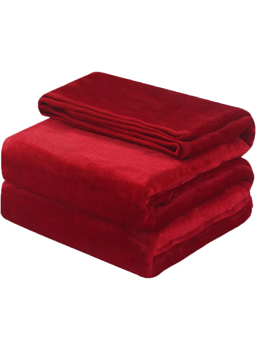 noon east Lightweight Summer Blanket Queen Size 310 GSM Extra Soft Fleece All Season Blanket Bed And Sofa Throw  150 X 200 Cms Maroon