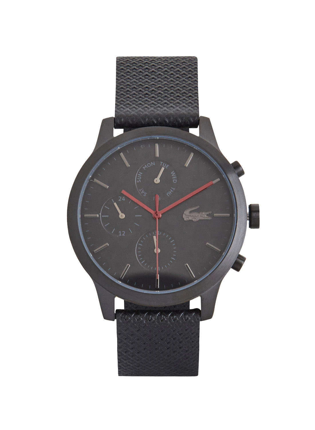 LACOSTE Men's Black L12.12 Chronograph Leather Watch