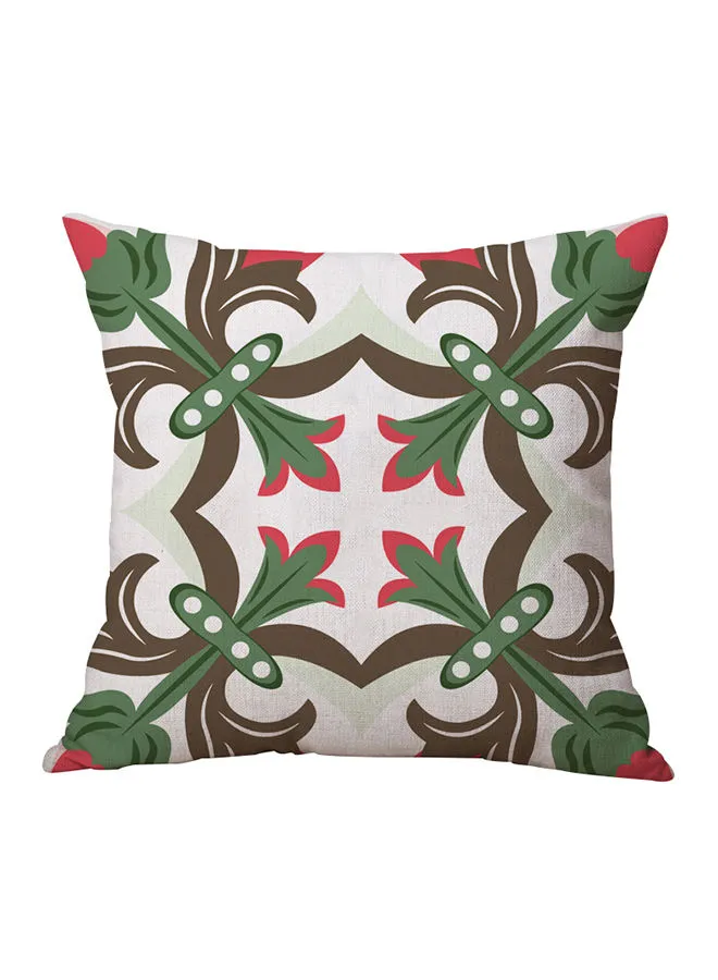 Amal Printed Decorative Cushion Cover Unique Luxury Quality Decor Items For The Perfect Stylish Home Brown/Green/White 45 x 45centimeter