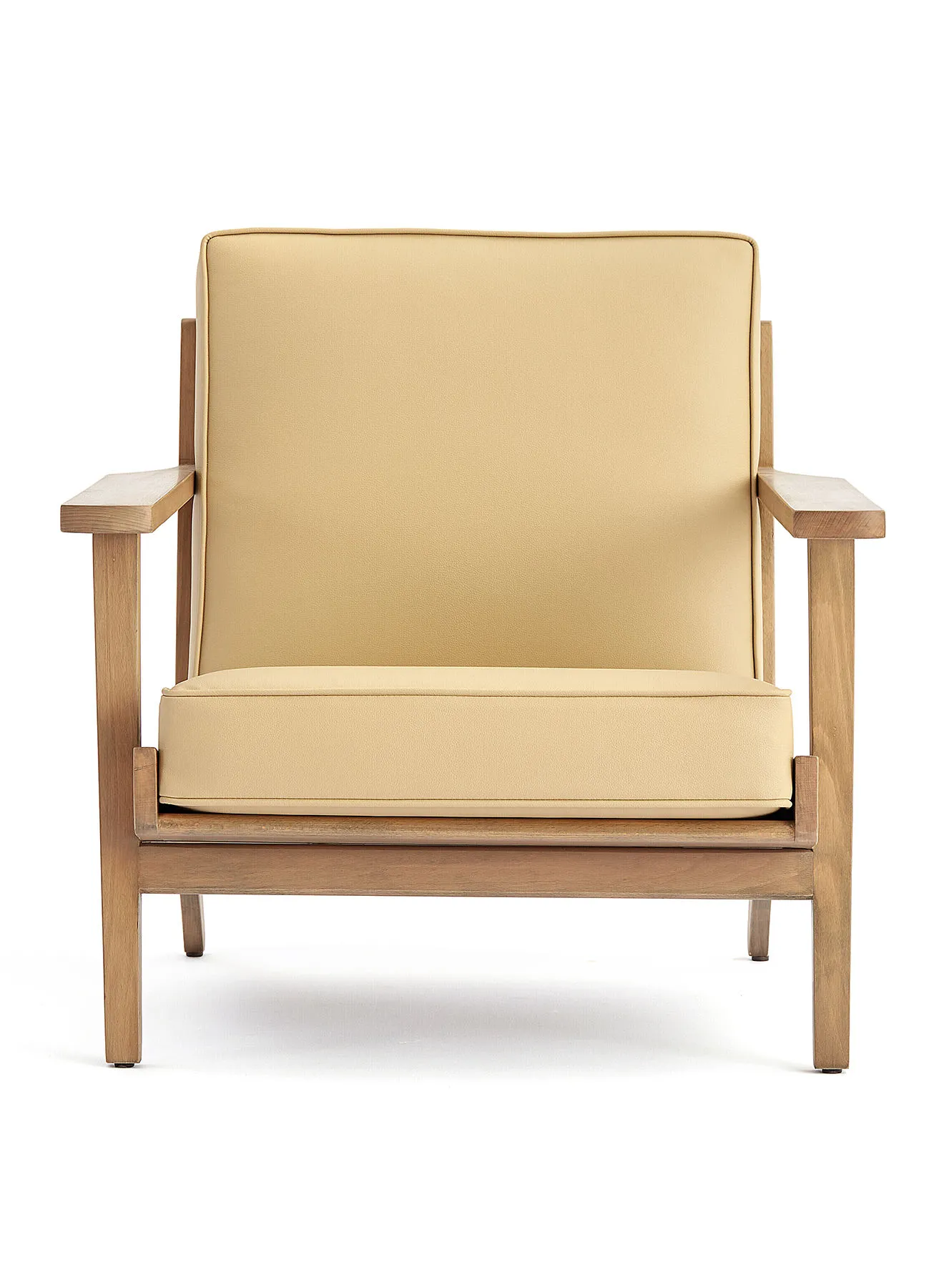 ebb & flow Armchair Luxurious - In Tan Wooden Chair Size 710 X 775 X 725
