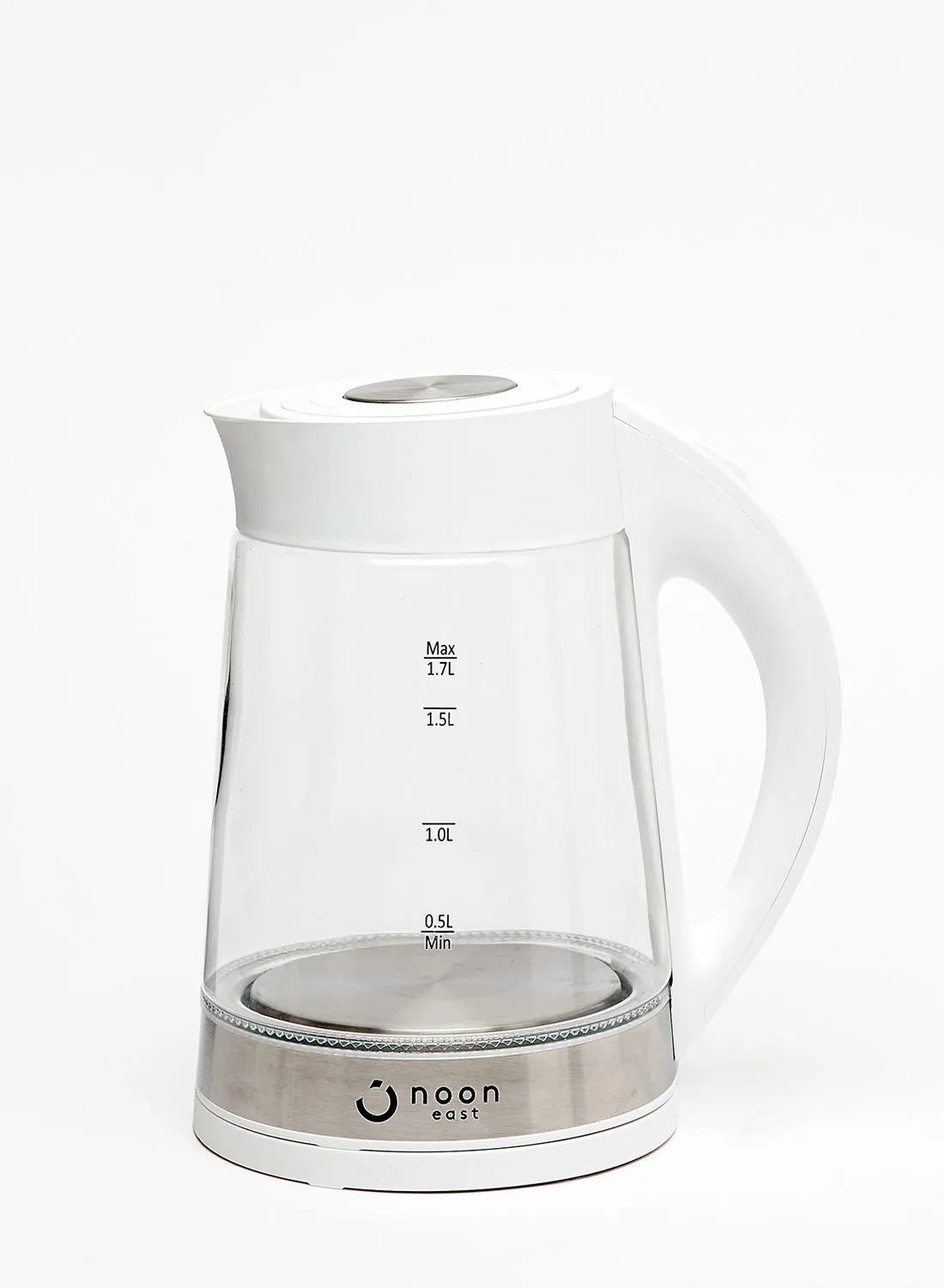noon east Electric Glass Kettle And Water Boiler - 1.7 Liter 2200 W With Indicator Light- White