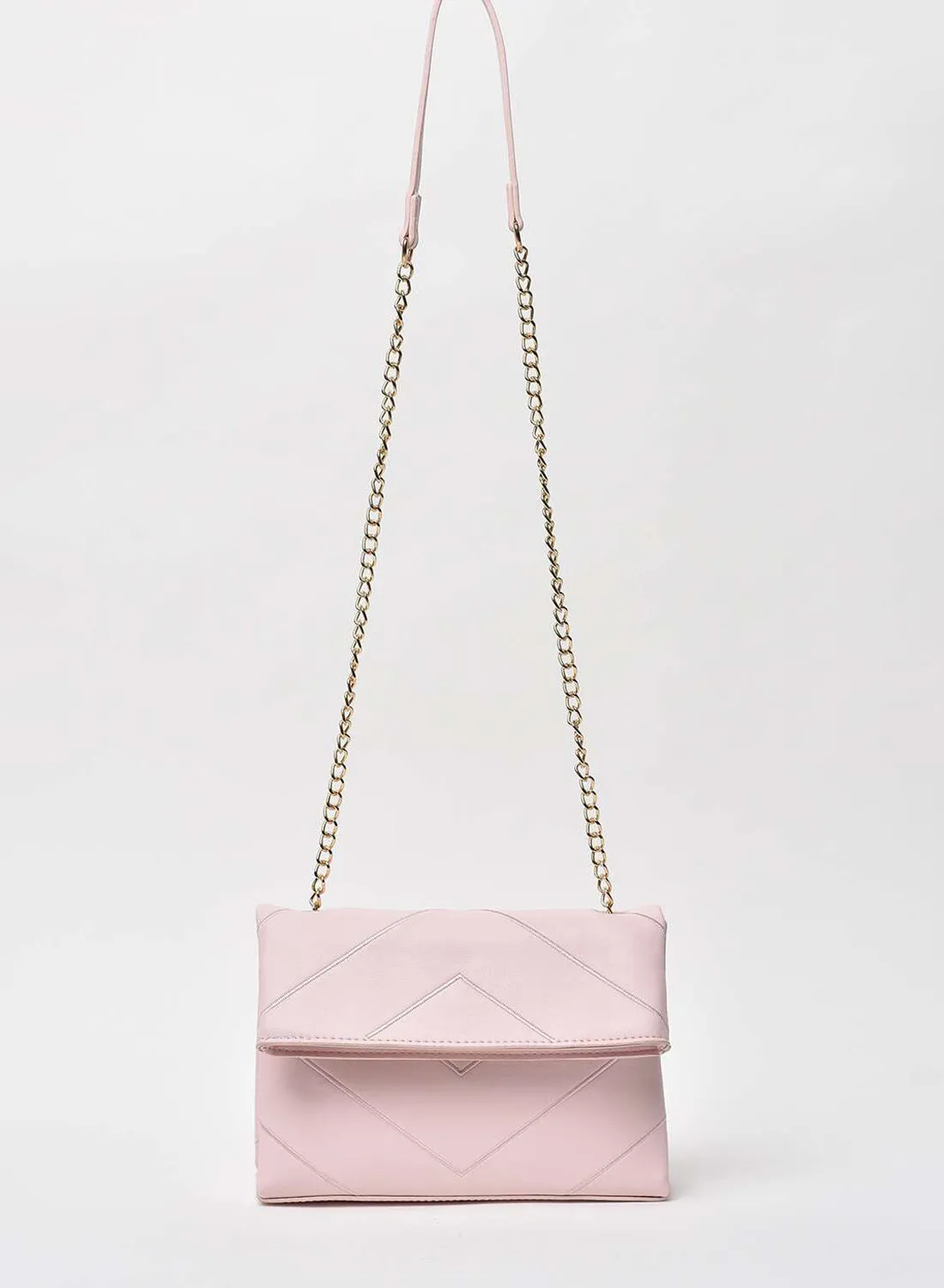 Jove Striped Pattern Chain Strap Crossbody Bag Pink