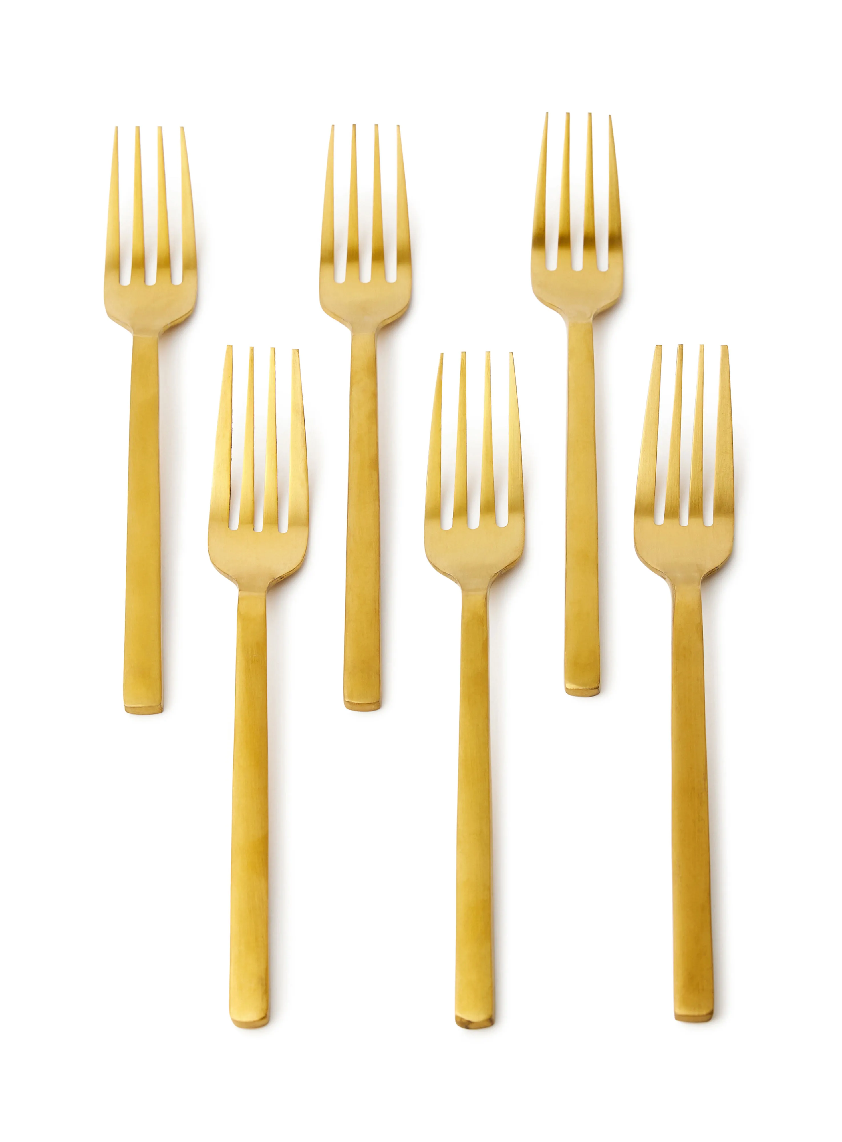 noon east 6 Piece Forks Set - Made Of Stainless Steel - Silverware Flatware - Fork Set - Serves 6 - Design Gold-Lyra