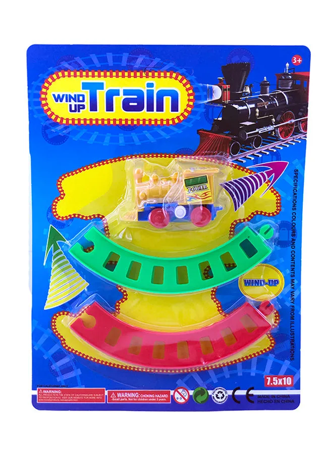 ARCADY Wind Up Mini Train With Tracks On Blister Card 