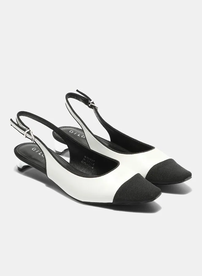 Aila Stylish Slingback Shoes White/Black