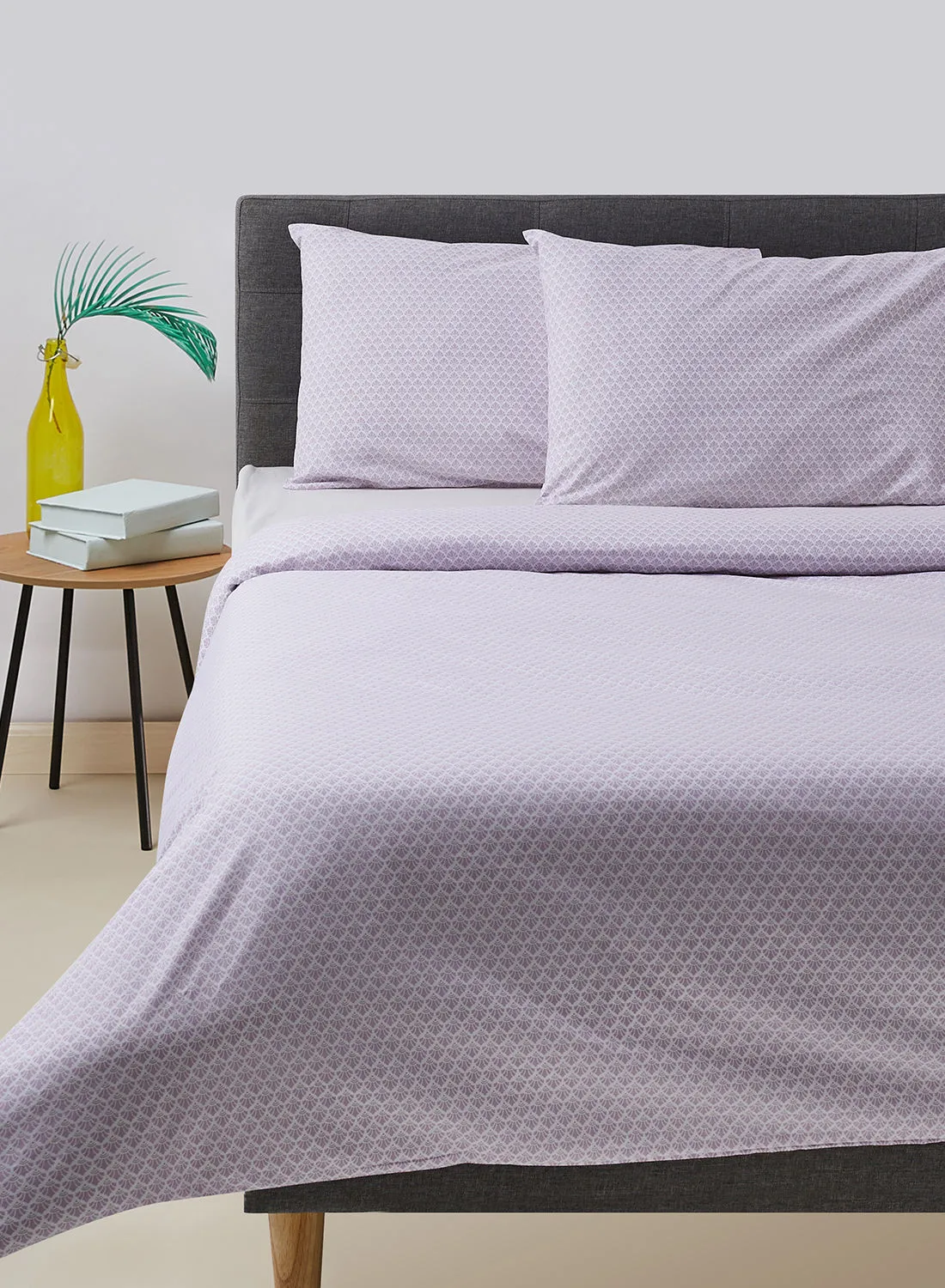noon east Duvet Cover With Pillow Cover 50X75 Cm, Comforter 200X200 Cm, - For Queen Size Mattress - Lavender Purple 100% Cotton Percale - 180 Thread Count