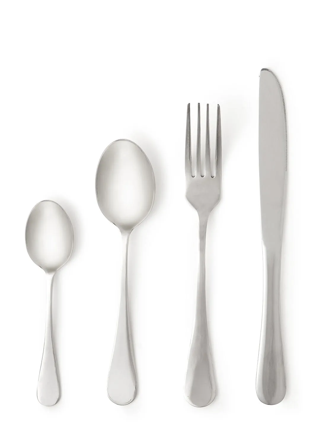 noon east 24 Piece Cutlery Set - Made Of Stainless Steel - Silverware Flatware - Spoons And Forks Set, Spoon Set - Table Spoons, Tea Spoons, Forks, Knives - Serves 6 - Design Silver Melody