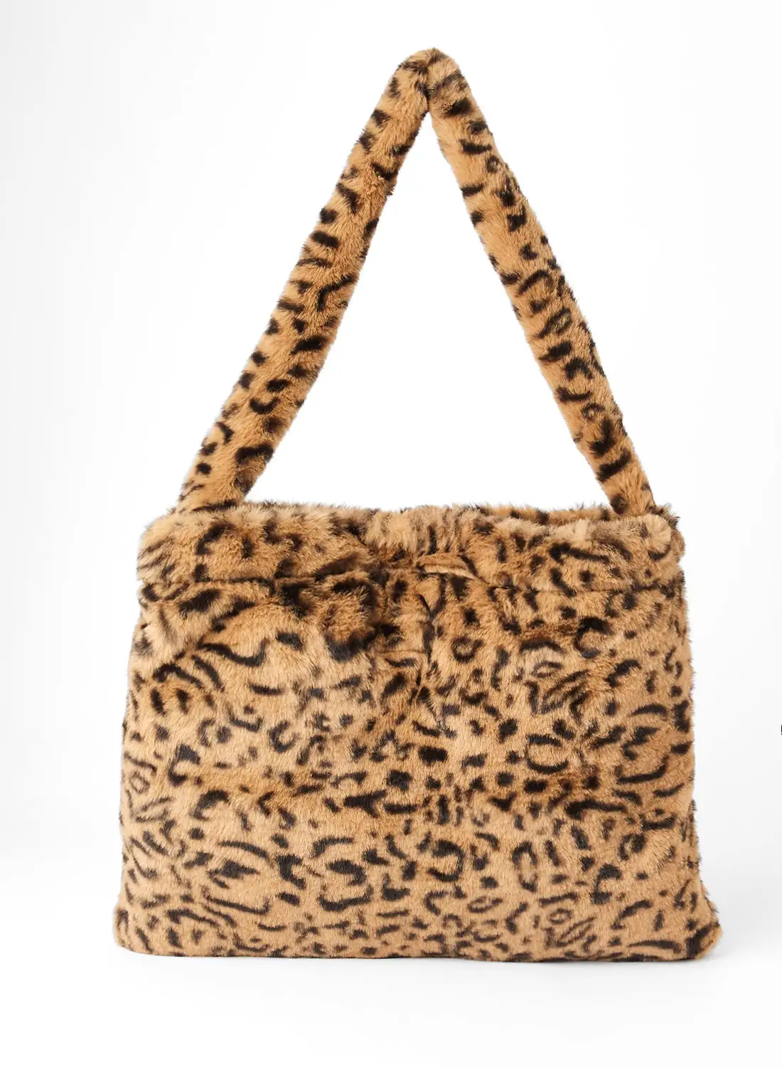 LABEL RAIL Leopard Print Shoulder Bag Brown