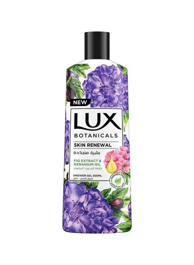 Lux Botanicals Perfumed Body Wash for Skin Renewal with Fig Extract And Geranium Oil 500ml