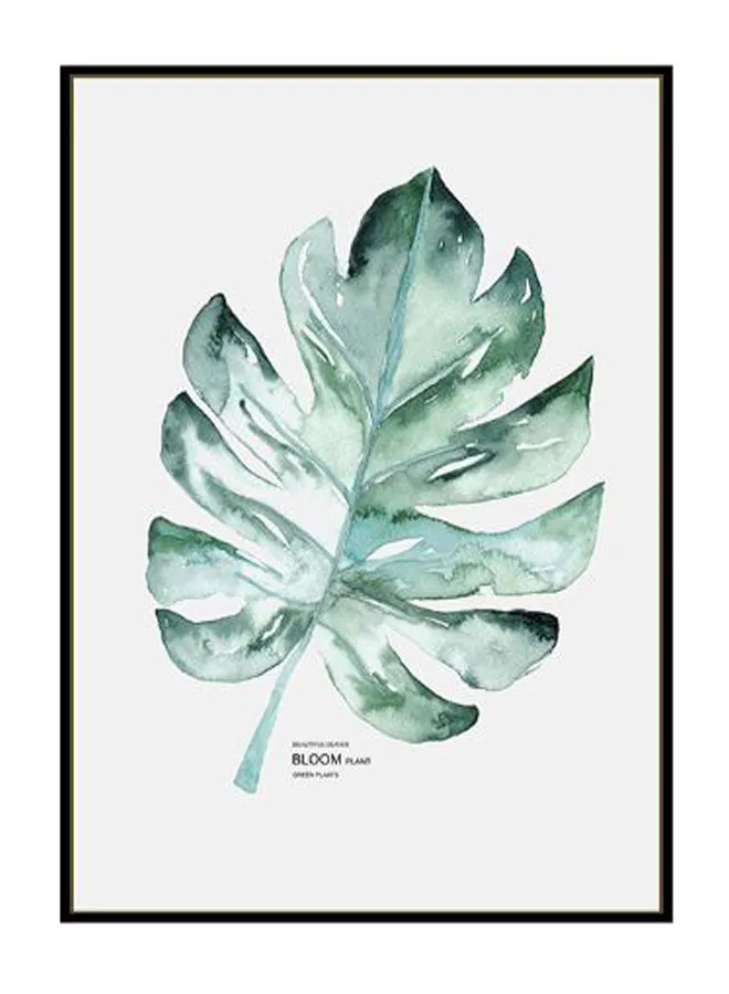 لوحة قماشية مطبوعة بنبات ديكوريك أخضر / أبيض 57 × 71 × 4.5 سم