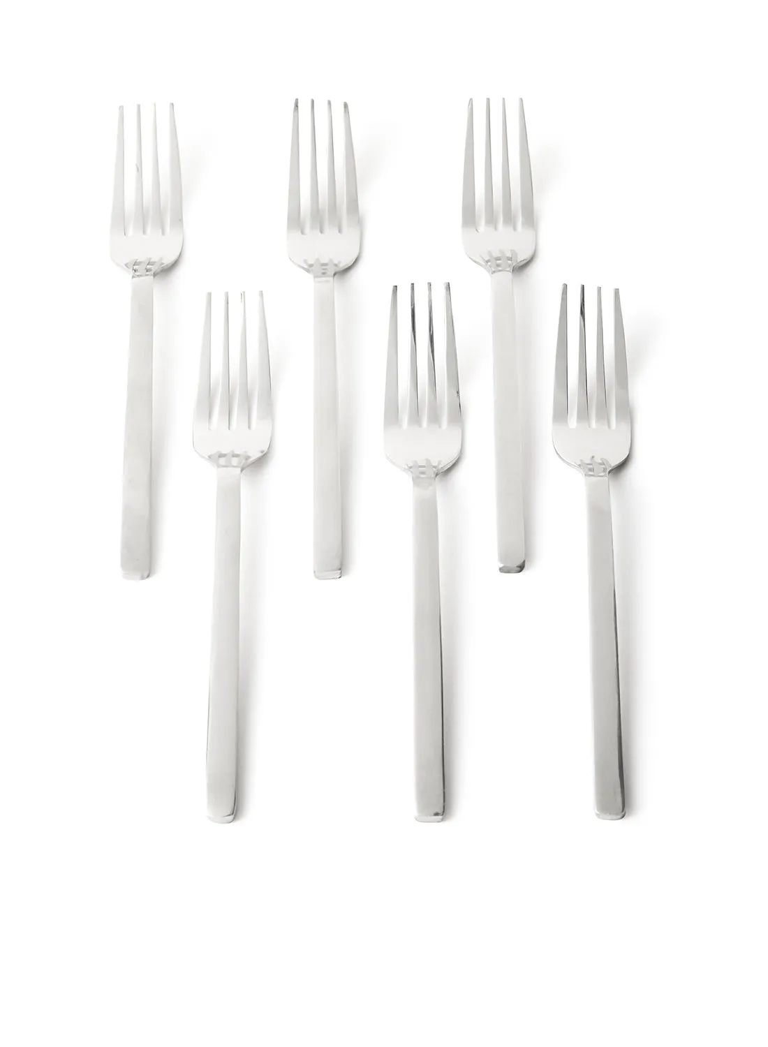 noon east 6 Piece Forks Set - Made Of Stainless Steel - Silverware Flatware - Fork Set - Serves 6 - Design Silver Lyra
