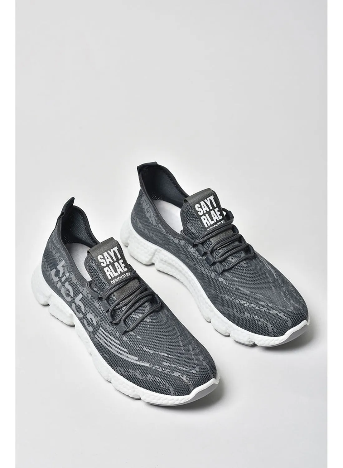 Cobblerz Men's Lace-Up Low Top Sneakers Dark Grey
