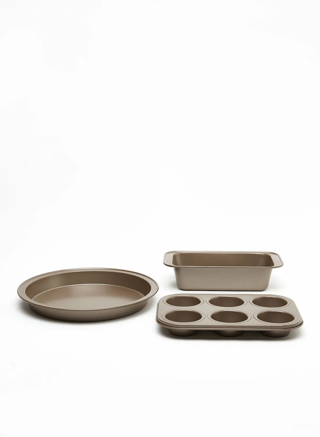 noon east 3 Piece Oven Pan Set - Made Of Carbon Steel - Baking Pan - Oven Trays - Cake Tray - Oven Pan - Cake Mold - Rose Gold