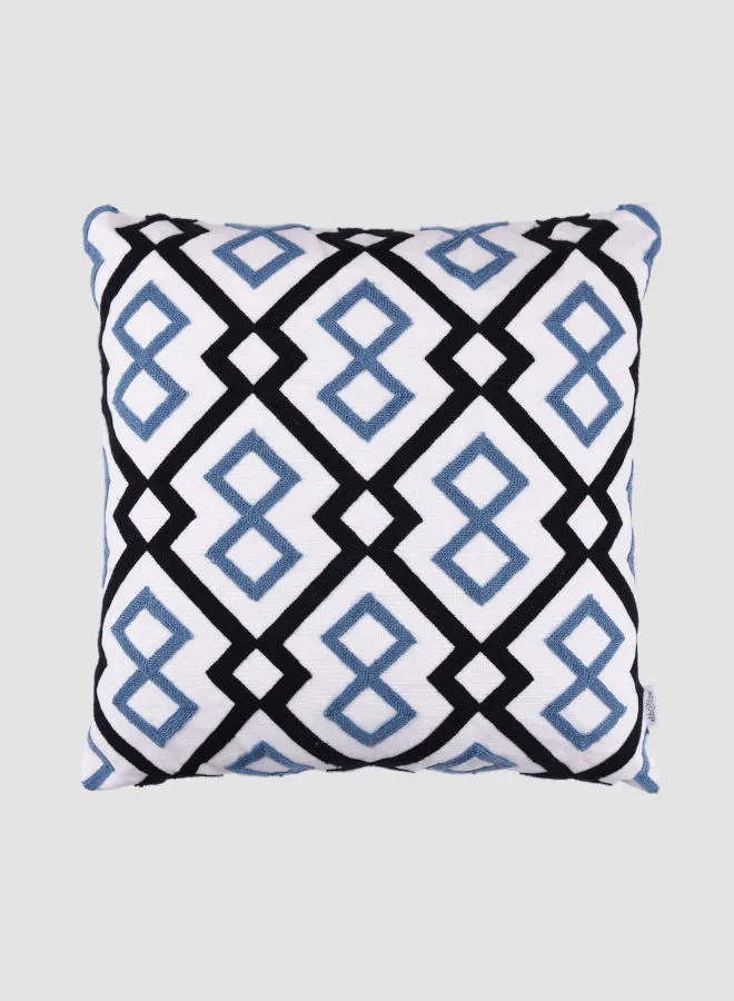 ebb & flow Embroidered Cushion, Unique Luxury Quality Decor Items for the Perfect Stylish Home Blue CUS035 45 x 45cm