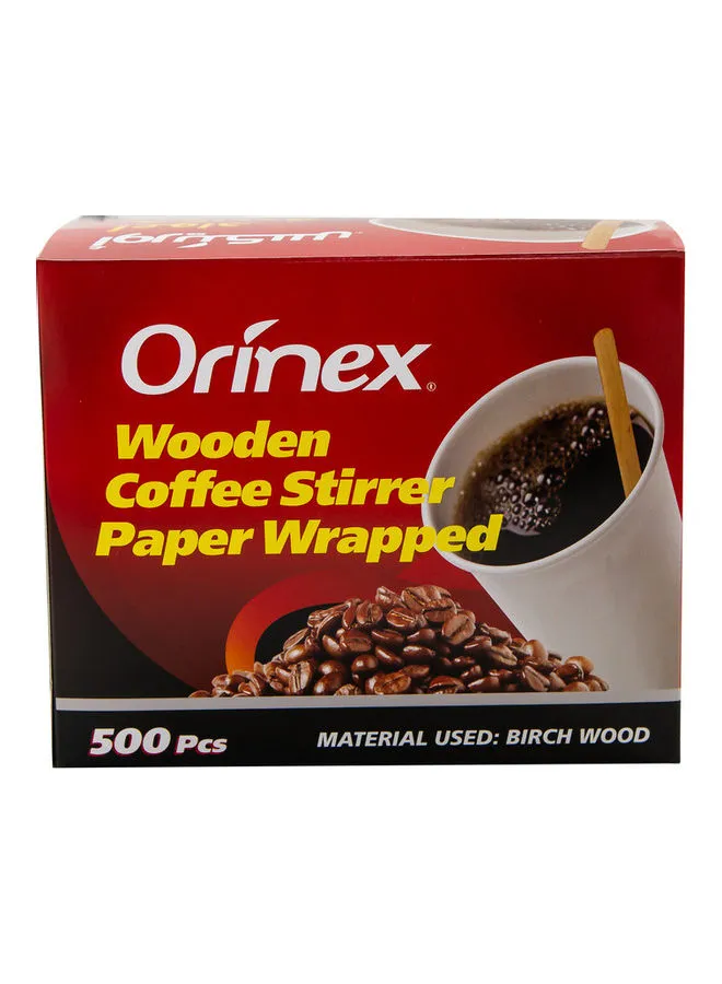 Orinex Wooden Coffee Stirrer Paper Wrapped brown 500 pcs