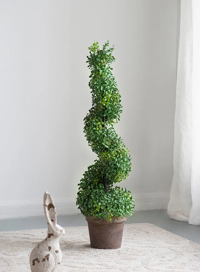 ebb & flow Boxwood Tree Green  Unique Luxury Quality Material for the Perfect Stylish Home Green 19 X 19 X 89cm