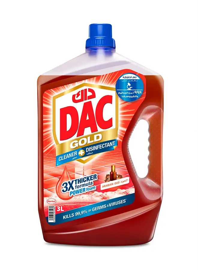 Dac Gold Multi-Purpose Disinfectant And Liquid Cleaner With 3X Thicker Formula Oud Red 3Liters