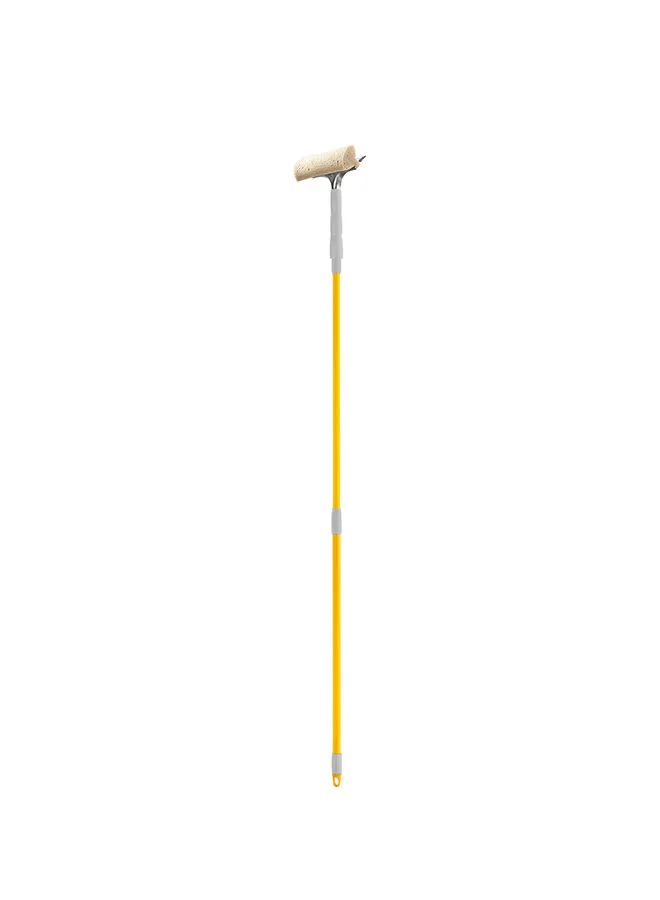 APEX Window Washer Squeegee With Sponge And Telescopic Handle Yellow/Grey 20cm