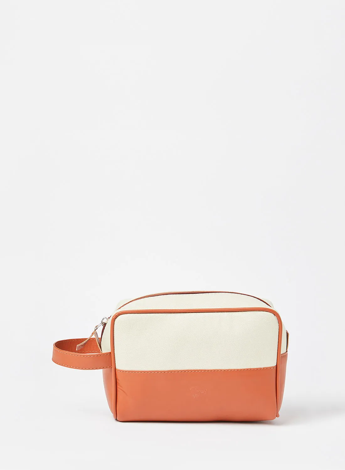 STATE 8 Colorblock Washbag Brown/Off White