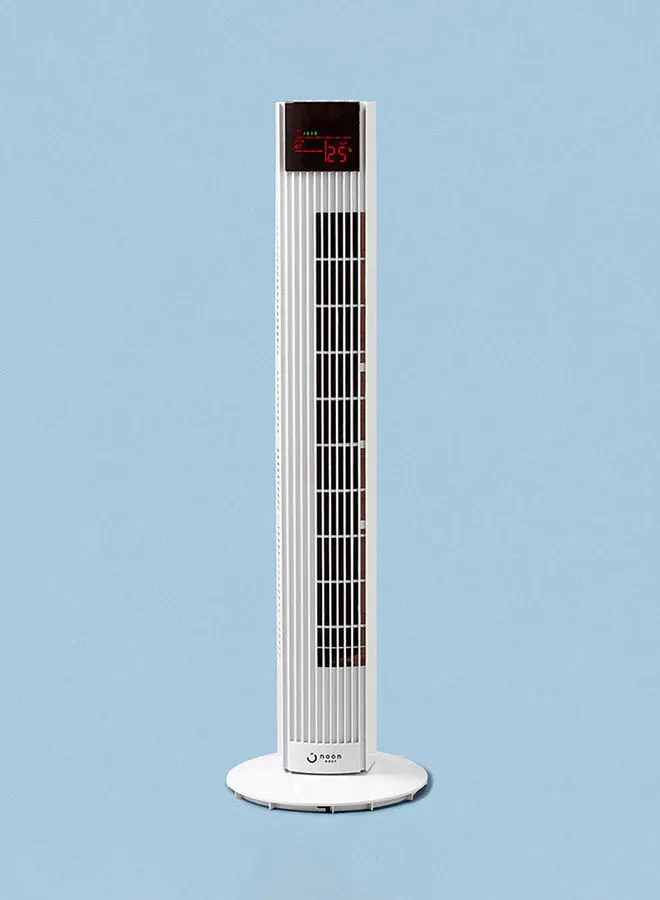noon east Digital Electric Stand Tower Fan With Display With Remote Controller- 50 W 92 Cm- White