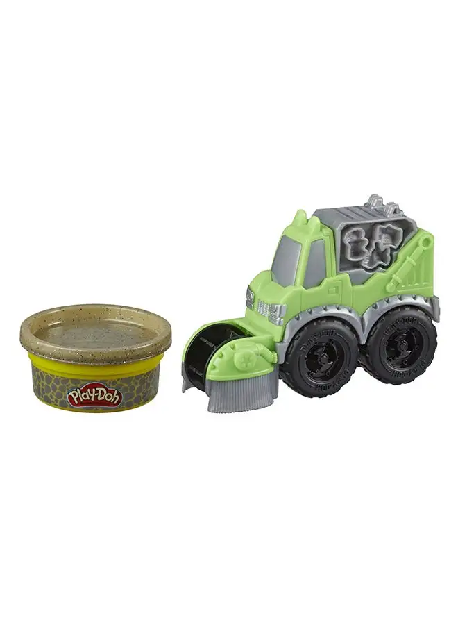 Play-Doh Play-Doh Wheels Mini Street Sweeper Toy Truck With 1 Can Of Non-Toxic Play-Doh Stone-Colored Buildin Compound 5.9x20.2x15.1cm