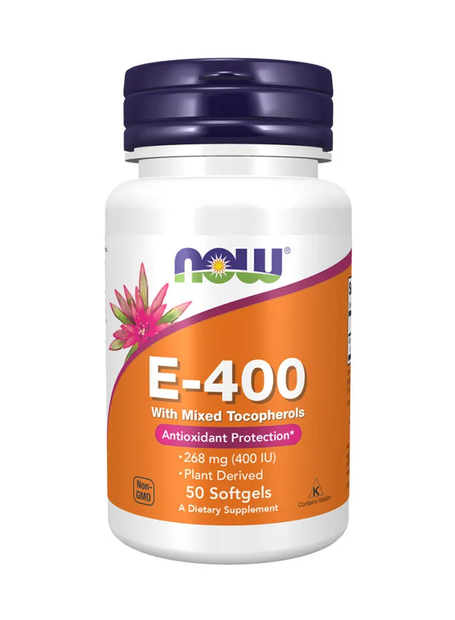 Now Foods فيتامين E-400 50 كبسولة هلامية