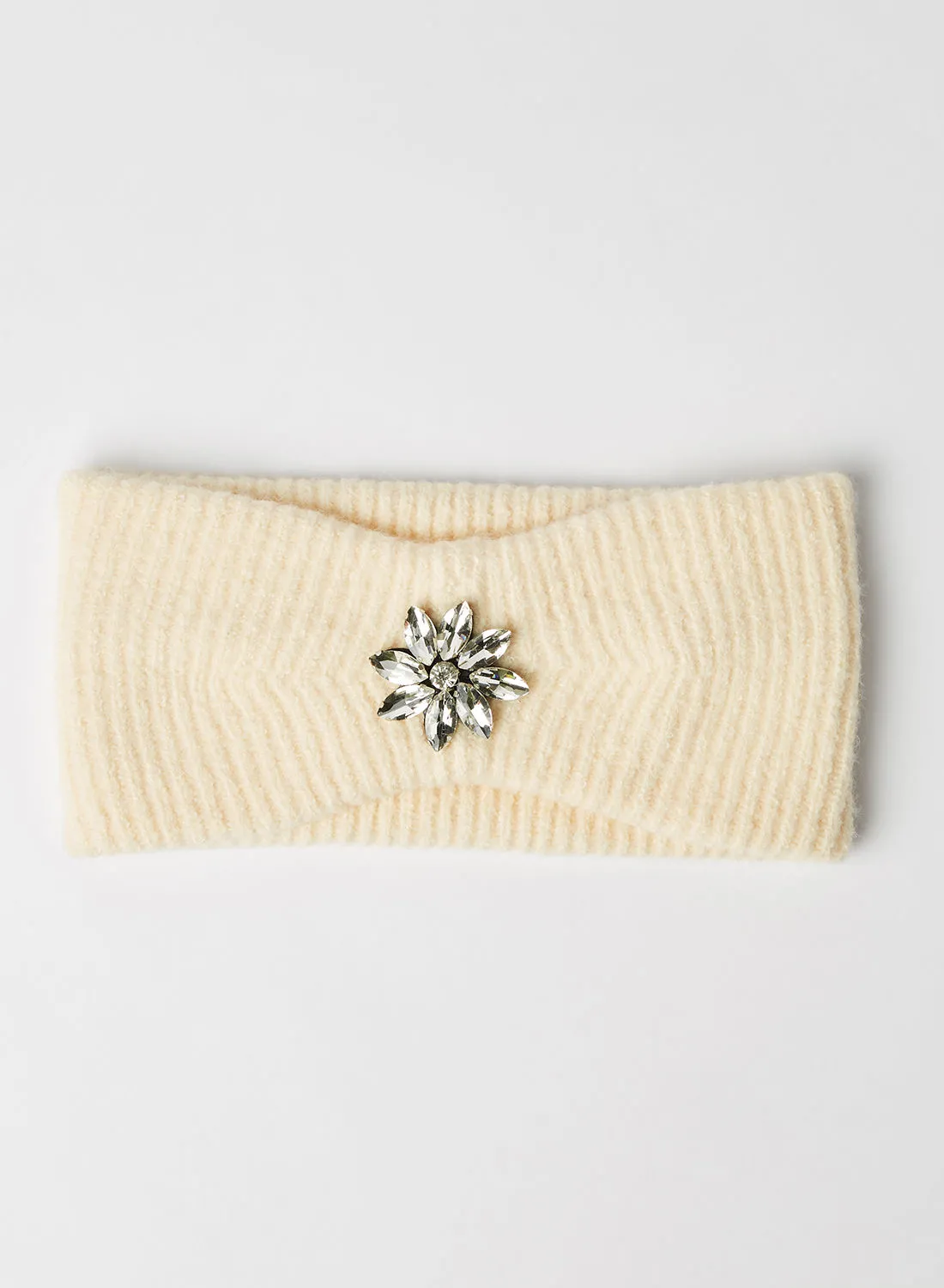 ONLY Angie Knit Sequins Headband Ecru 