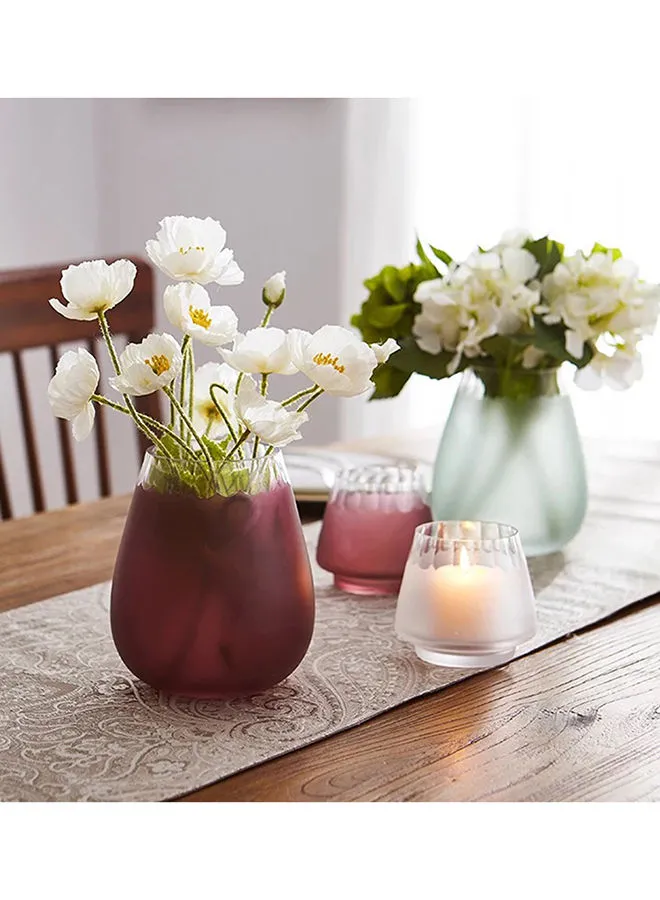 تبديل مزهرية زهور زجاجية حديثة مصنوعة يدويًا مواد ذات جودة فاخرة فريدة لمنزل أنيق ومثالي HZ8376 أحمر 13.5 × 16 سم
