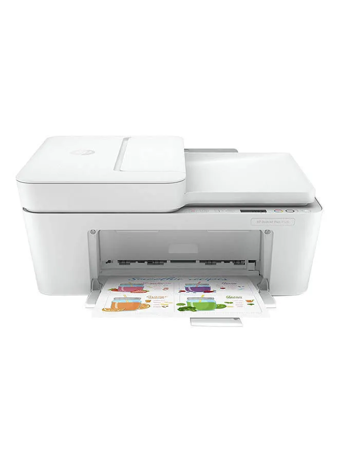hp DeskJet Plus 4120 All-in-one Printer, Wireless, Print, Copy, Scan & Send mobile Fax - white [3XV14B] White