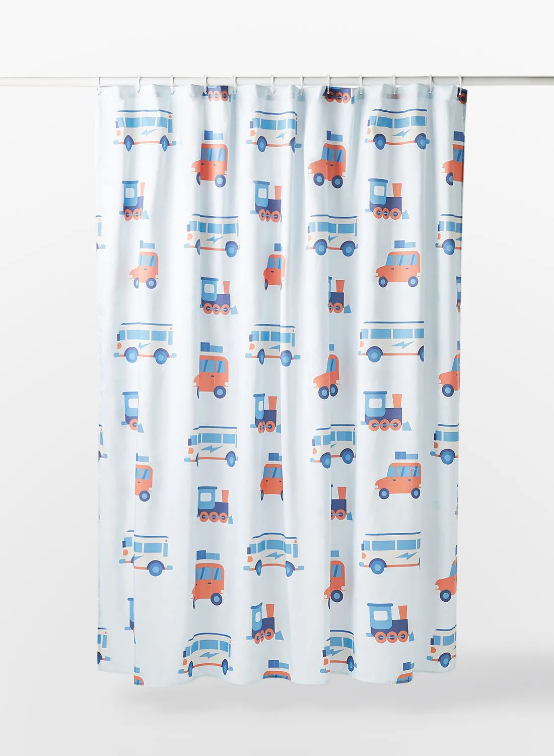Bebi Shower Curtain - 180X180 Cm - 100% Printed Polyester Rings - Transport Color - Bath Curtain