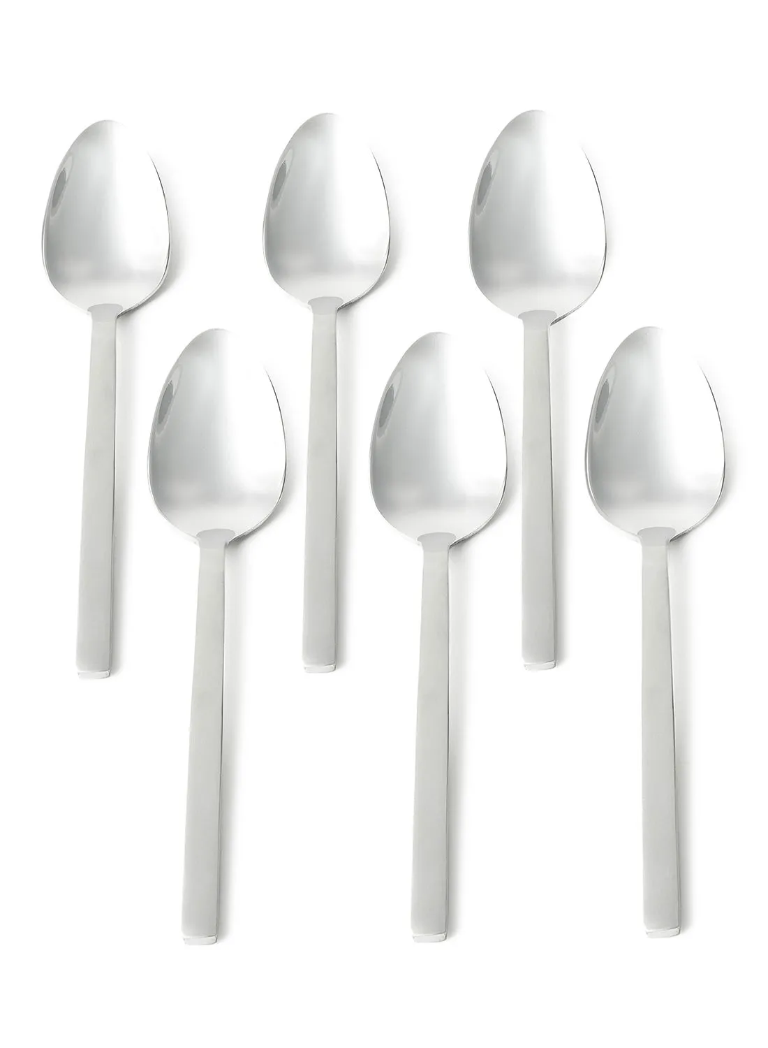 noon east 6 Piece Tablespoons Set - Made Of Stainless Steel - Silverware Flatware - Spoons - Spoon Set - Table Spoons - Serves 6 - Design Silver Lyra