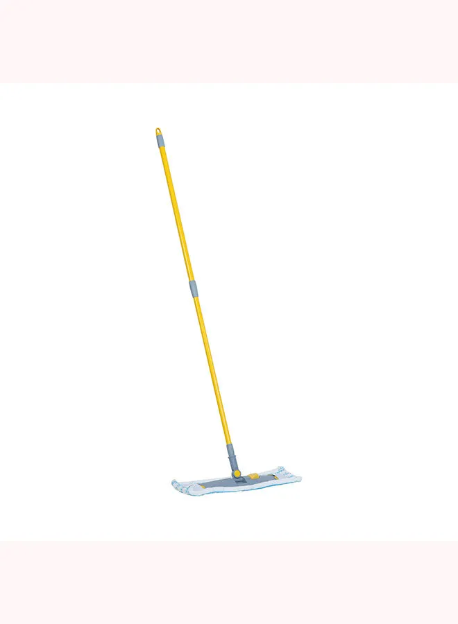 APEX Big Floor Sweeper Duster Flat Mop With Electrostatic Microfiber Cloth Yellow/Grey 44x15cm