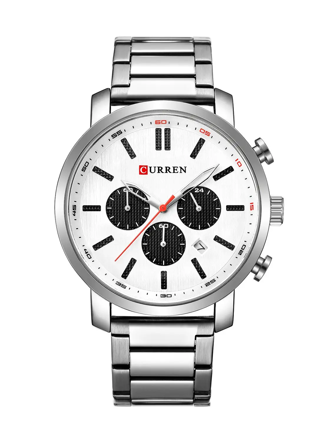 CURREN Men's Chronograph Waterproof Stainless Steel BAnd Casual Quartz Watch 8315 - 46 mm - Silver