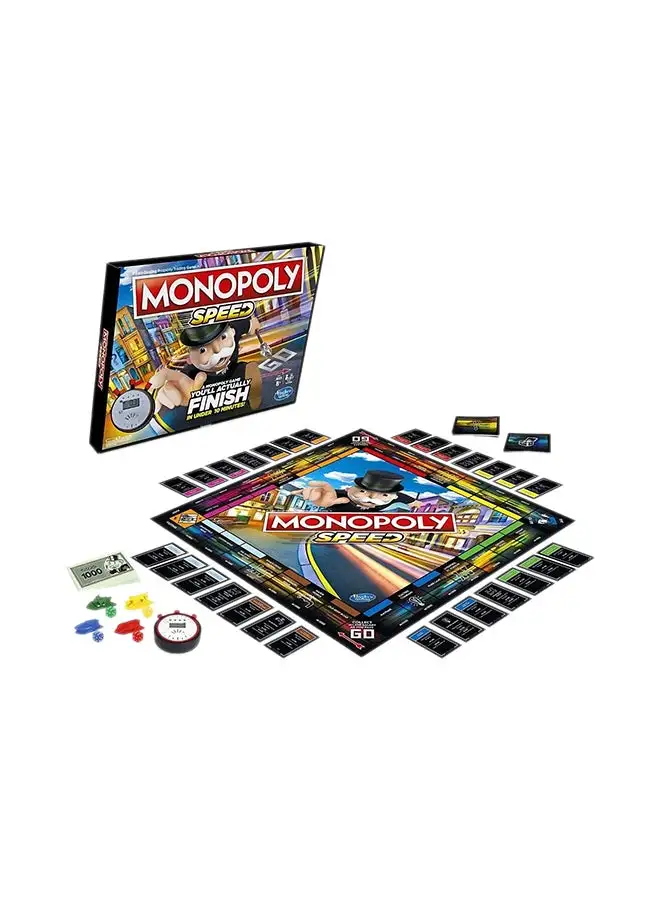 Monopoly Speed Board Hasbro Game For Adults And Teens Indoor Home Game 2 To 6 Players