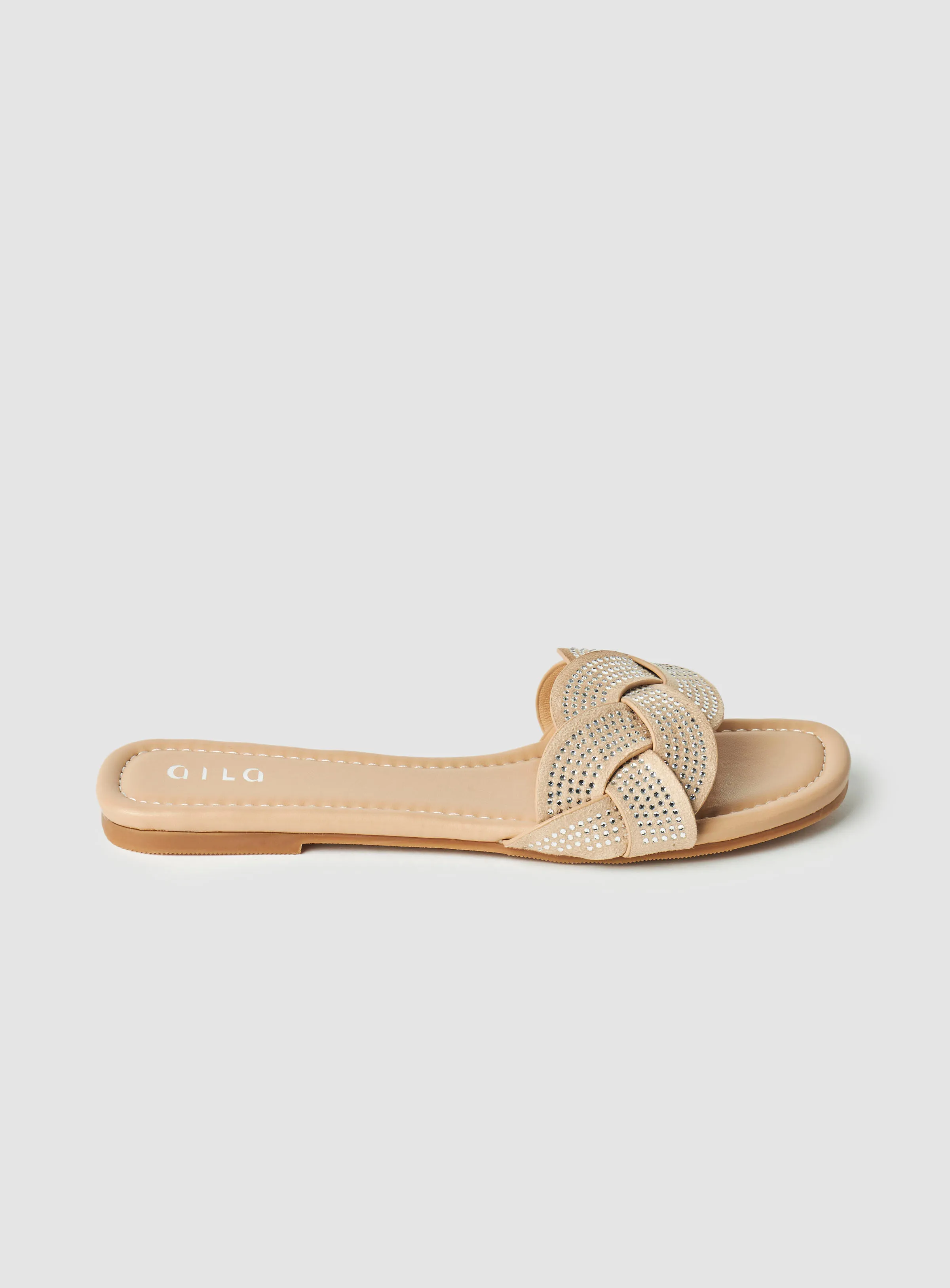 Aila Casual Flat Sandals Gold