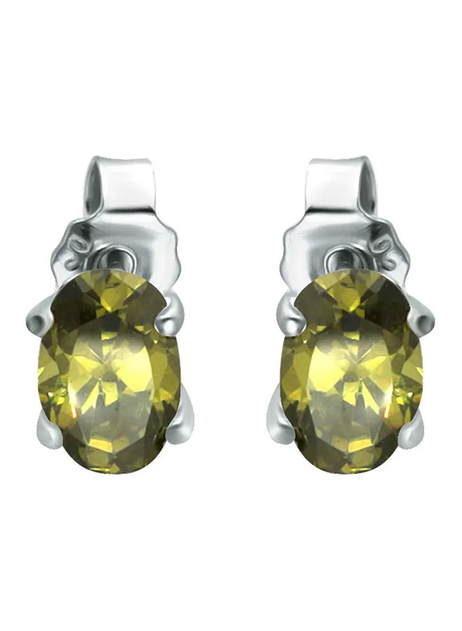 Aila Elegant Design Sterling Silver Cubic Zirconia Stud Earrings