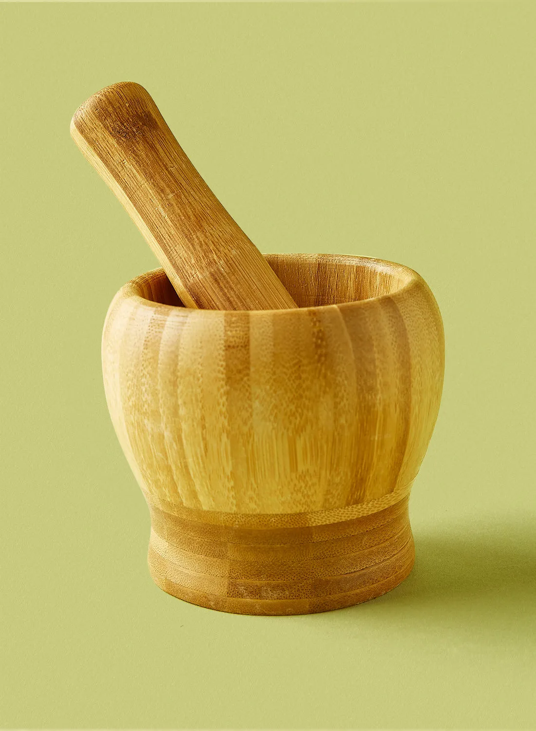 noon east Mortar And Pestle - Made Of Bamboo - Kitchen Accessories - Kitchen Tools - Brown