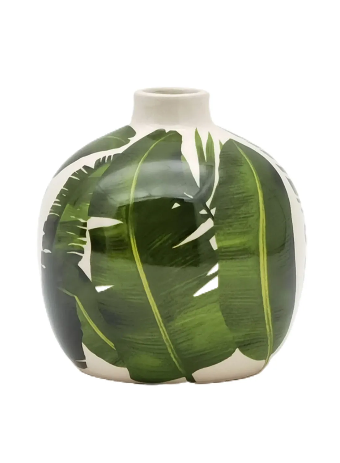 ebb & flow Elegant Design Ceramic Vase Unique Luxury Quality Material For The Perfect Stylish Home N13-015 Green 15.5 x 16cm