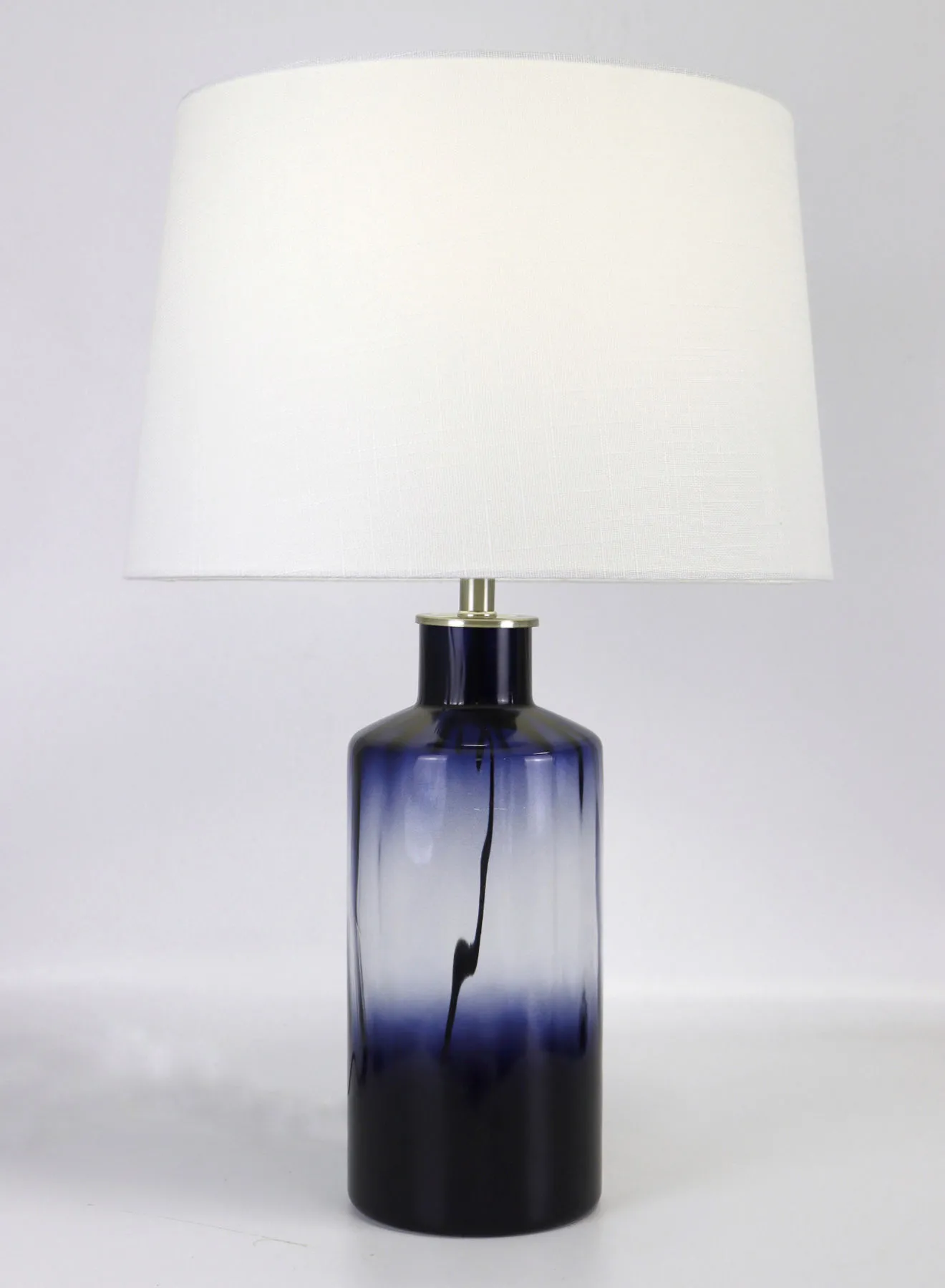 مصباح طاولة زجاجي بتصميم عصري من ebb & flow مادة فاخرة فريدة من نوعها ذات جودة عالية لمنزل أنيق مثالي RSN71037 أزرق 15 × 23.2