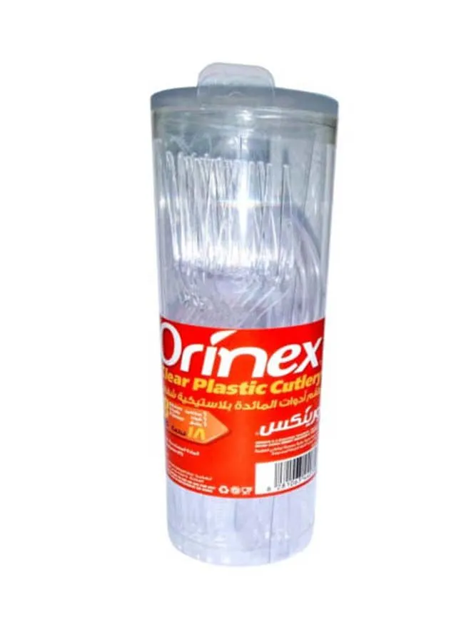 Orinex Plastic Clear Knife , Fork & Spoon Set transparent