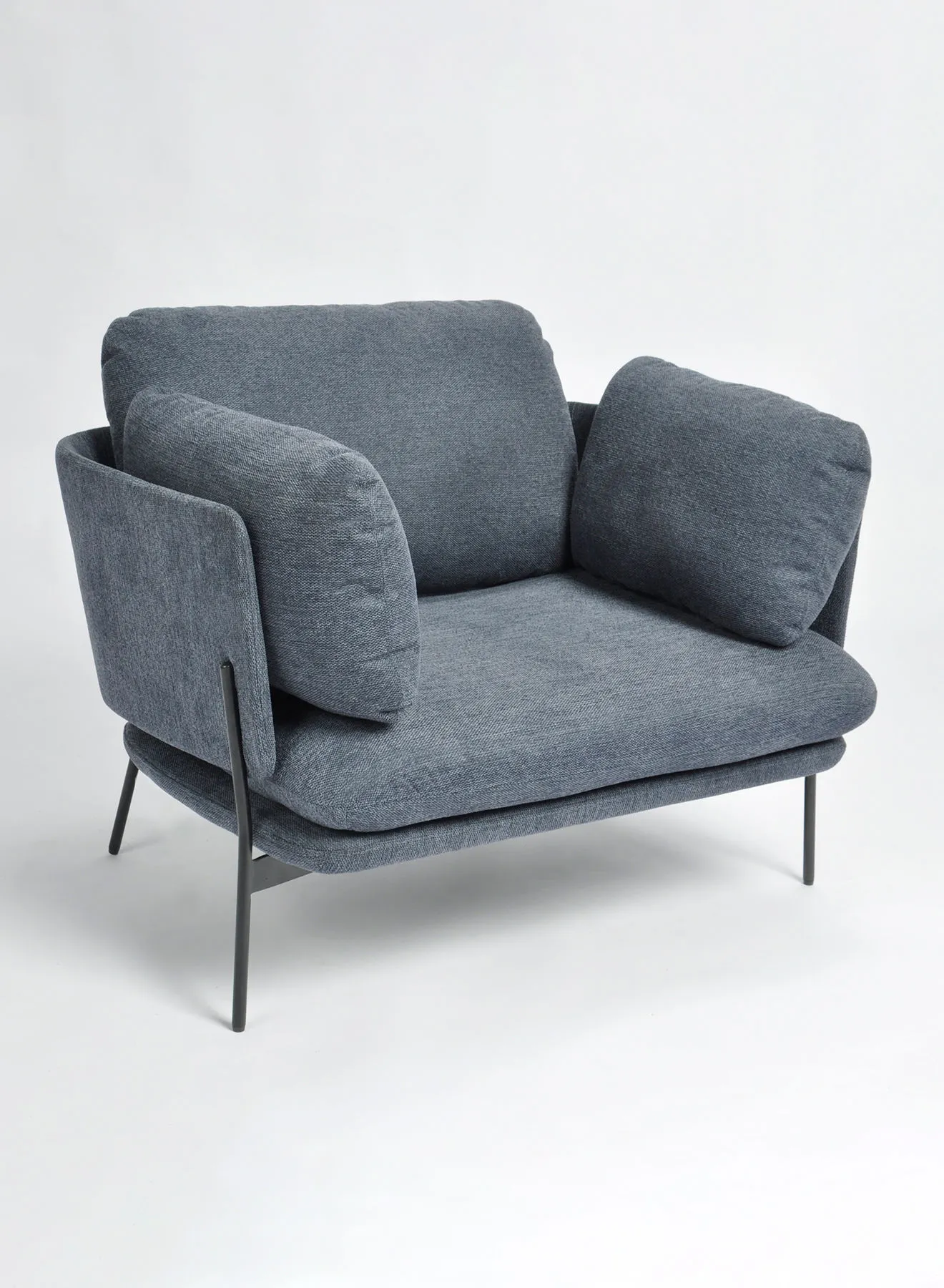 Switch Armchair - Upholstered Fabric Blue Couch - 95 X 78 X 78 - Relaxing Sofa