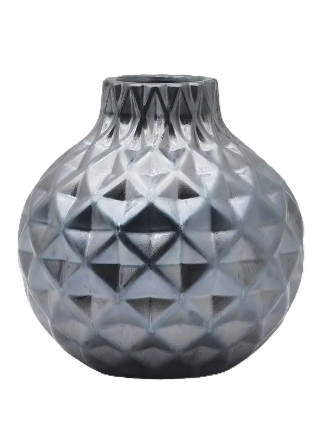 ebb & flow Textured Geometric Pattern Ceramic Vase Unique Luxury Quality Material For The Perfect Stylish Home N13-028 Grey