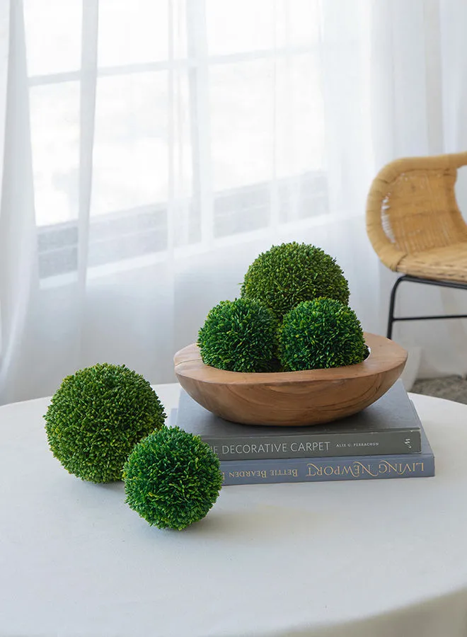 ebb & flow Boxwood Decorative Spheres Green Unique Luxury Quality Material for the Perfect Stylish Home Green 32.4 X 12.5 X 12.5cm